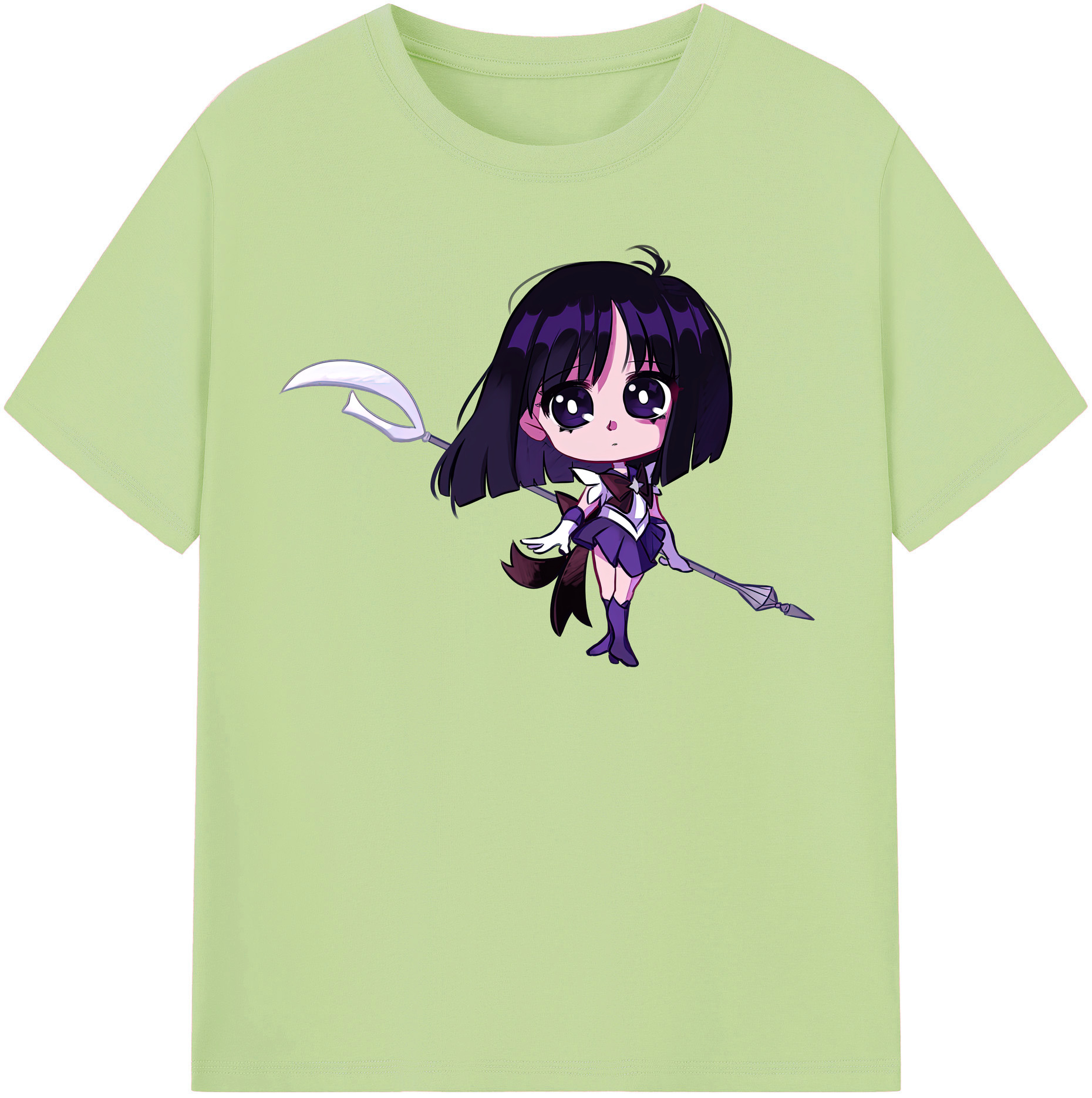 （画像用） 美少女戦士セーラームーン 土萠ほたる Sailor Moon Tomoe Hotaru （セーラーサターン；Sailor Saturn） 綿100％半袖Tシャツ（フロントプリント）